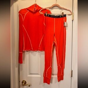 Free people base layer merino wool set just flurries myokos ski top leggings s